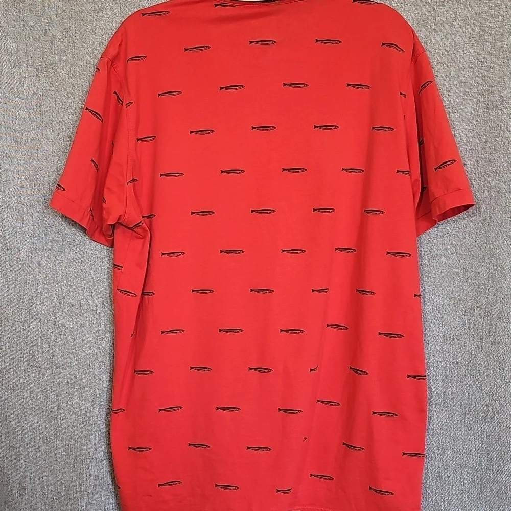 Helly Hansen Red Short-Sleeve Polo with Micro Fish Print - Picture 6 of 6